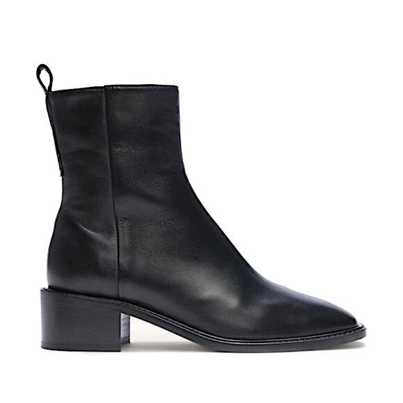 NEW EVERLANE The City Boot Leather Side Zip Block Square Toe Ankle Size 11 Black - Picture 5 of 16